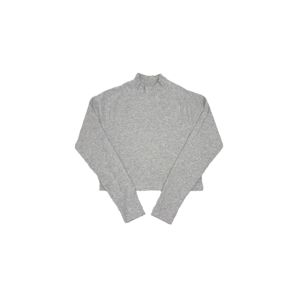 OFFLINE Aerie Thumbs Up Heavyweight Mock Neck T-Shirt Medium Heather Gray – XXL
